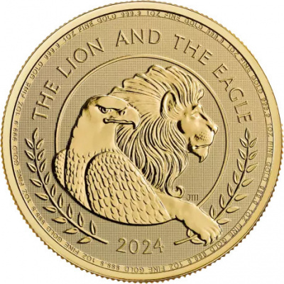 Royal Mint Zlatá investiční mince Britannia 1 Oz | The British Lion and American Eagle | 2024 | 31,1 g