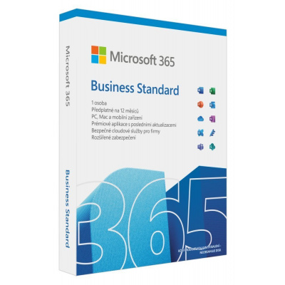 Microsoft 365 Business Standard CZ - předplatné na 1 rok (300,- sleva se zařízením) (KLQ-00643)