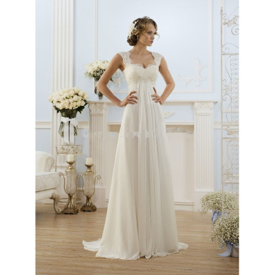 antické svatební šaty Luisa na ramínka Barva: Krémová, Velikost: L-XL