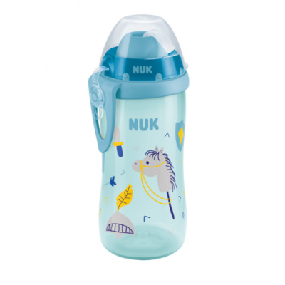 Dětská láhev NUK Flexi Cup 300 ml se slámkou modrá