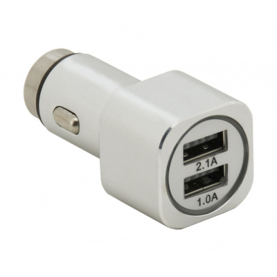 Compass Zástrčka 2xUSB 5V (1,0+2,1A) 12/24V METAL