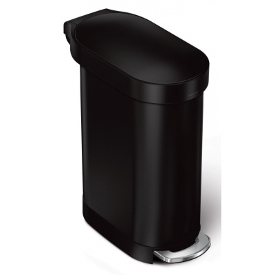 SIMPLEHUMAN Úzký pedálový odpadkový koš Simplehuman Slim – 45 l, matná černá ocel