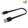 Green Cell KABGC01 Micro USB Flat, 25cm, černý