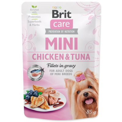 Brit Care Dog Mini Kapsička Chicken & Tuna Fillets in Gravy 24x85g