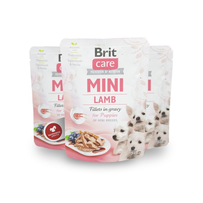 Brit Care Dog kapsička Mini Puppy Lamb fillets in gravy 85 g