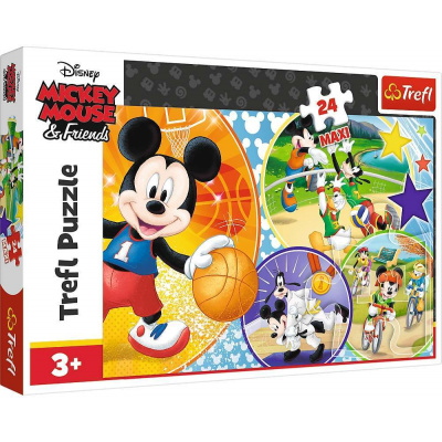 Trefl Puzzle Maxi 24 dílků Mickey Mouse a přátelé Je čas na sport!