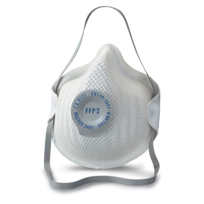 Respirátor Moldex 2405 - FFP2 NR D tvarovaný s ventilkem (Tvarovaná ochranná polomaska Moldex třídy P2 FFP2 s výdechovým ventilkem, přizpůsobí se automaticky na tvar obličeje - není nutná nosní svorka