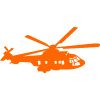 SAMOLEPKA Vrtulník 003 pravá helikoptéra (73 - Fluorescentní oranžová) NA AUTO, NÁLEPKA, FÓLIE, POLEP, TUNING, VÝROBA, TISK, ALZA