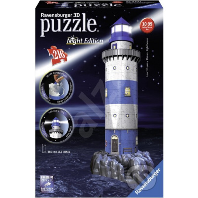 Ravensburger 3D puzzle svítící Maják v příboji Noční edice 216 ks