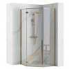 Rea Diamond, sprchový kout 90x90x195 cm, 6mm čiré sklo, zlatý profil + bílá sprchová vanička, KPL-04904