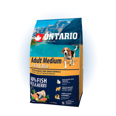 Ontario Adult Medium Fish & Rice 2,25 kg