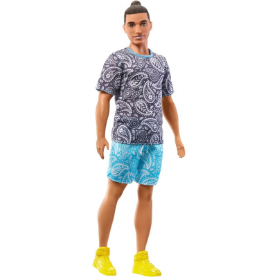 Mattel Barbie Model panenka Ken Fashionistas tričko s kašmírovým vzorem HPF80