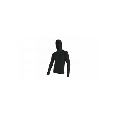SENSOR MERINO DF pánské triko dl.rukáv s kapucí černá M; Černá triko