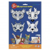 SMT Creatoys Maska škraboška 3D papírová 4ks sova, jelen, zajíc, superhrdina karneval v sáčku 22x32,5x2cm