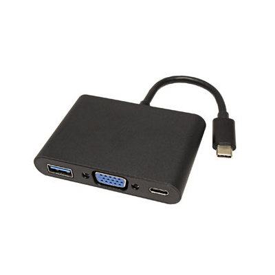 Neutralle USB/Video převodník + HUB USB C samec - VGA (D-sub) samice + USB C samice (PD) + USB A sa