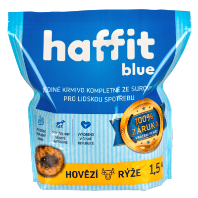 Haffit BLUE polštářky s masem hovězí rýže 1,5 kg