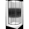 Mexen Rio půlkruhový sprchový kout 80 x 80 cm, Pruhy, Černá + sprchová vanička Rio, Bílá - 863-080-080-70-20-4710