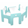 Nellys sada nábytku Star stůl + 2 x židle mátová s bílou
