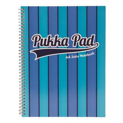 Pukka Pad spirálový blok Jotta Pad A4, 200 stran, linky 8 mm, modrý, linkovaný
