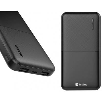 Powerbanka Sandberg Saver Powerbank 10000 mAh, 2x USB-A, černý (320-34)