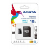 ADATA Premier 16GB microSDHC karta, Class 10, UHS-I + adaptér - ADATA microSDHC 16 GB Class 10 AUSDH16GUICL10-RA1