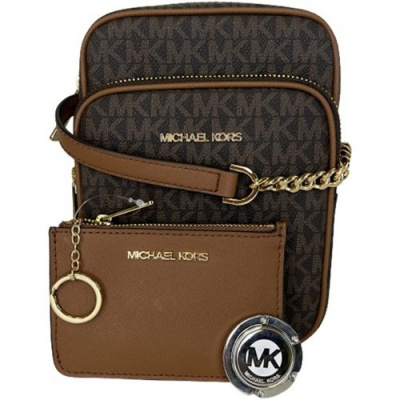 Michael Kors Jet Set Travel Medium Logo Crossbody bundled SM