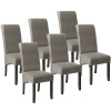 tectake 403629 6 jídelní židle ergonomické, masivní dřevo - mramorová šedá