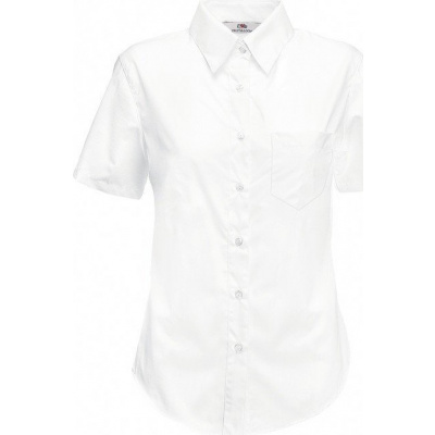 Fruit of the Loom Dámská popelínová košile s krátkým rukávem Barva: Bílá, Velikost: XXL F703