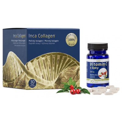 Inca Collagen Mořský kolagen 30x3g + ZDARMA Vitamín C se šípky 30 tablet