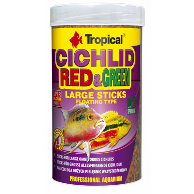 Tropical Cichlid Red&Green Large sticks 10 l