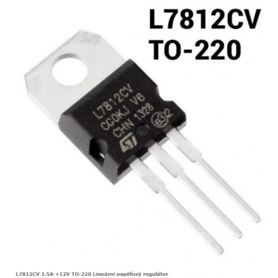 briv.cz L7812CV 1.5A +12V TO-220 Lineární napěťový regulátor