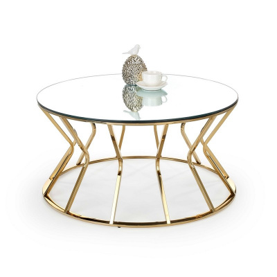 Halmar Konferenční stolek Afina, bílá / zlatá