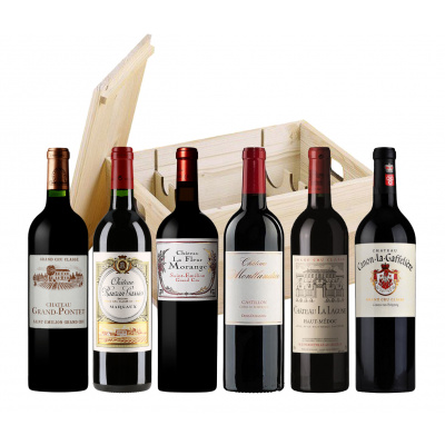 Degustační balíček Bordeaux EXCLUSIVE, v dřevěné krabici, 6x0,75l