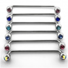 Piercingate Industrial piercing s kamínky PIN00049 (Barva/Motiv: Čirá, Délka tyčky: 35 mm, Kuličky: 5 mm, Průměr tyčky: 1,6 mm)