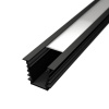 LEDprodukt LED lišta ZAPUŠTĚNÁ HLUBOKÁ - černá Délka: 2m, Typ krytky: Průhledná krytka zaklapávací (difuzor)