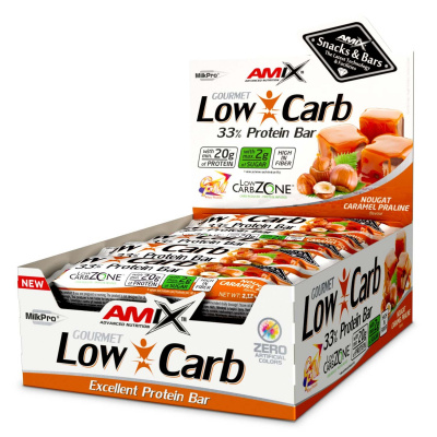 Amix Low-Carb 33% Protein Bar Nougat-Caramel, 15x60g