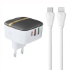 LDNIO A3513Q 2USB, USB-C 32W síťová nabíječka + kabel USB-C - Lightning