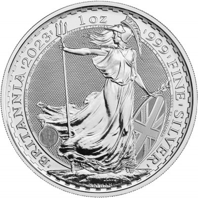 Royal Mint UK British Britannia stříbrná mince 1oz 2023 Charles III