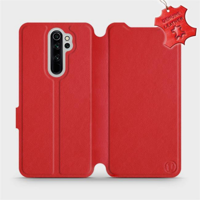 Luxusní flip pouzdro Mobiwear na mobil Xiaomi Redmi Note 8 Pro - Červené - kožené - L_RDS Red Leather (Luxusní flipový kryt, obal, pouzdro Mobiwear na mobilní telefon Xiaomi Redmi Note 8 Pro - Červené