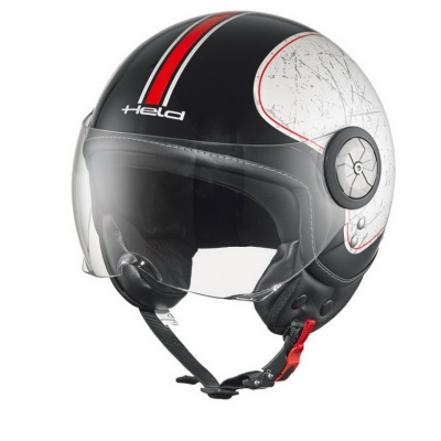 Held McCORRY skútr Jet helma matná bílá/černá/červená vel.XS XS