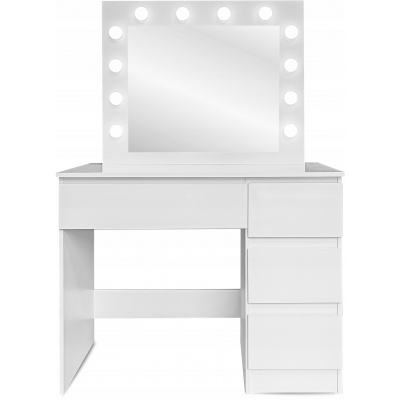 Toaletní stolek s osvětlením Aga K15237 94x140x43 cm bílý