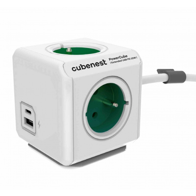 Cubenest PowerCube Extended USB A+C PD 20 W Green 6974699970996