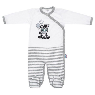 NEW BABY Kojenecký bavlněný overal New Baby Zebra exclusive Bílá 74 (6-9m)