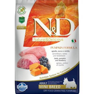 Samohýl N&D Grain Free Dog Adult Mini Pumpkin Lamb & Blueberry 7 kg