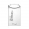 Transcend 64GB JetFlash 710S, USB 3.1 Gen 1 flash disk, malé rozměry, stříbrný kov