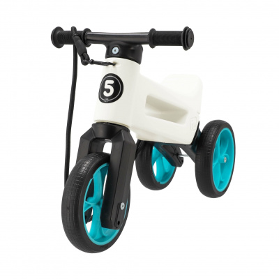 Teddies Funny Wheels odrážedlo Rider SuperSport 2v1 bílé/tyrkysové s popruhem