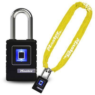 Master Lock Zámek s řetězem pro elektrokola, koloběžky (řetěz 8390EURDPROCOLY+Biometrický zámek 4901EURDLH)