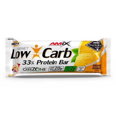 Amix Low-Carb 33% Protein bar 60 g Příchuť: pomeranč
