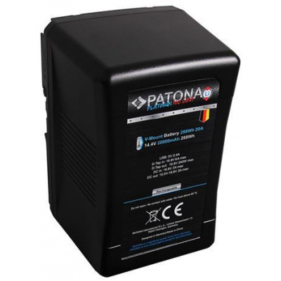 PATONA baterie V-mount pro digitální kameru Sony BP-290W 20000mAh Li-Ion 288Wh 14,4V 20A Platinum PT1338