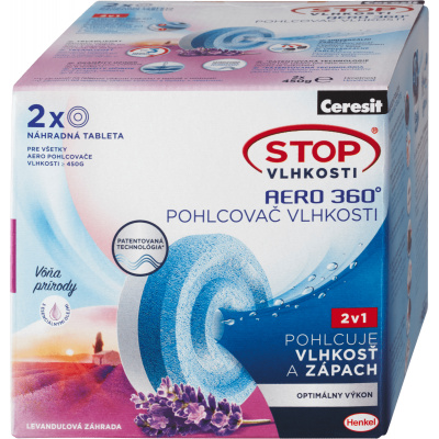 Ceresit STOP VLHKOSTI AERO 360° 2x450g náhradní tablety levandule